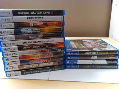 PlayStation 5 games are all new and mint condition! PlayStation 4 games are a bit more older & owned...