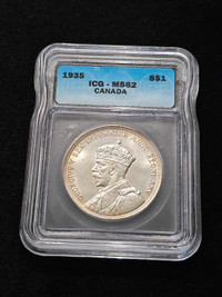1935 Canadian silver dollar first year issue uncirculated 