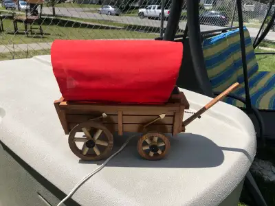 Vintage Covered Wagon wood Lamp, View more