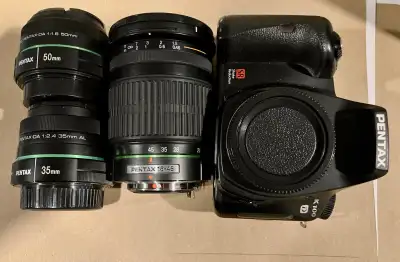 Pentax K100D Body with 3 Lenses., View more