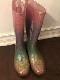 Size 2 sparkle rain boots 