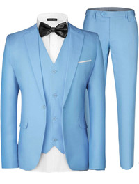 3 Pieces Mage Suit  (Blue), Best Fits XL-2XL