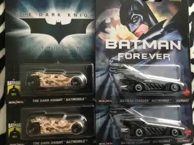 You are looking at 4 HOTWHEELS Batman premium cars 4 cars in total $6.00 each or all 4 for $20.00 Yo...