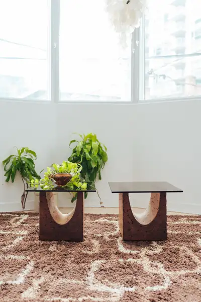 1970s U-Form Earthenware & Teak Side Tables (Signed), View more