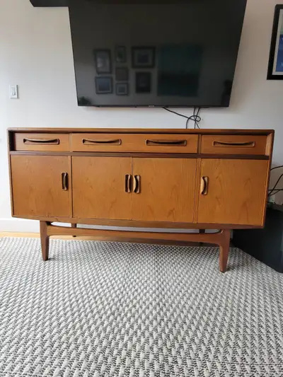 Vintage Mid Century Modern Danish Credenza Console, View more