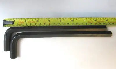 NEW - Set of Two Allen Key, Wrench 1/2" and 12mm 9" long, View more