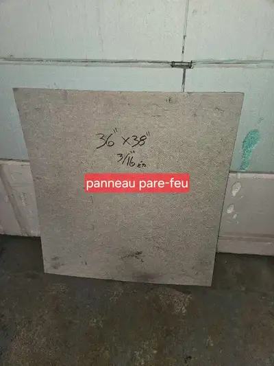 Panneau pare-feu (fibro-ciment) 36pox38po, Plywood 3/4 37pox47p, View more