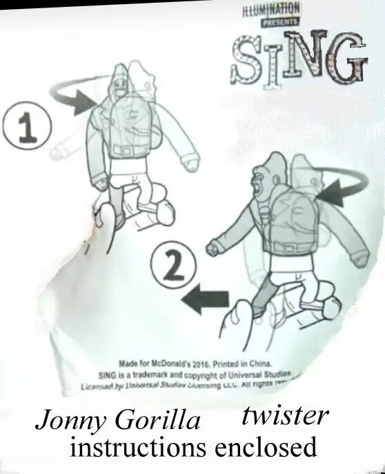 McDonald’s Sing Happy Meal Toy #8 Jonny Gorilla sealed pack new in Arts & Collectibles in City of Toronto - Image 6