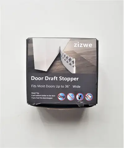 1 - 39" long white door draft stopper/strip in original package, View more