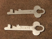 Vintage Corbin Lock Flat Keys Cabinet Toolbox Lockbox 
