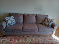 Grey Fabric Living Room Sofa Set - Excellent Condition.