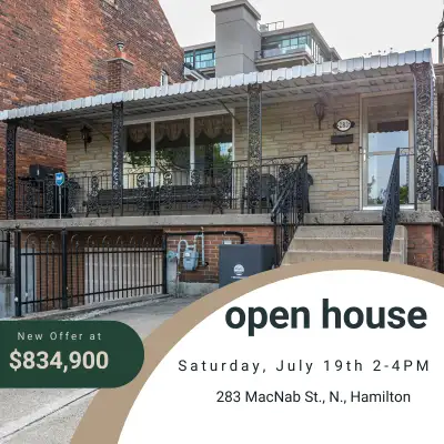 OPEN HOUSE - SATURDAY, JULY 19TH - 2-4PM Opportunity Knocks at 283 MacNab St N., Hamilton! Listed at...