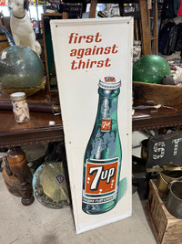 Painted metal 7 up vertical sign 