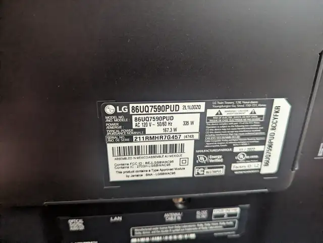 86" LG  UHD 4K SMART TV LIKE NEW ! in TVs in Ottawa - Image 3