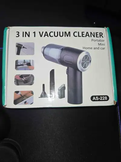 3-in-1 Portable Mini Vacuum & Air Duster - BNIB - Cordless, View more