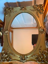 Antique Mirror in a Gold Coloured Gilt Wood Frame