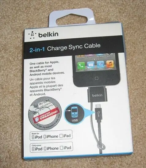 Belkin  Micro Adapter with 2-in-1 Charge Sync Cable,new64717130274178120