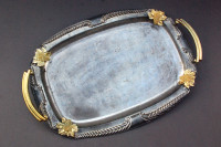 Antique Brass Handled Serving Tray