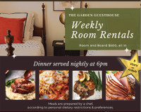 WEEKLY RENTAL: PRIVATE ROOMS WITH MEALS