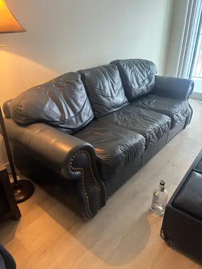 Leather  Couch Blue, View more