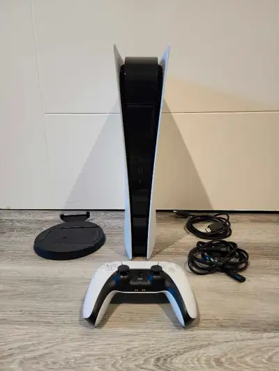 Ps5 Digital used like new with 1 controller power cord, hdmi cable ps5 works great delivery availabl...