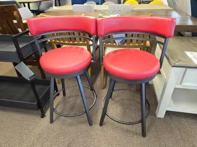 Brand New Red Swivel Counter Height Stools on Sale for $99 Each Regular $199 Discontinued Clearance...