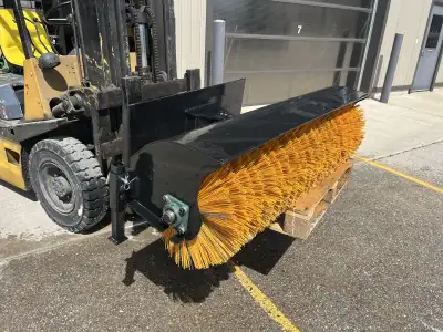 61” angle sweeper broom, 61" x 20" diameter wire wound brush, skid steer hookup, Hyd drive, can be c...