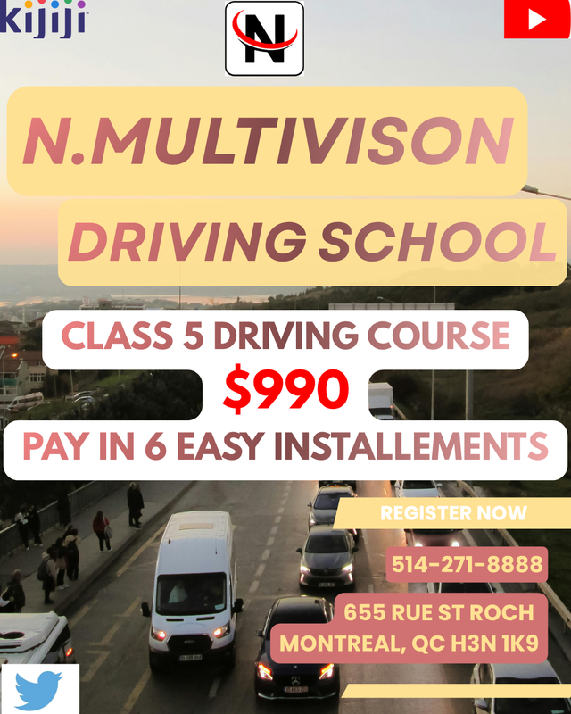 CLASS 5 DRIVING COURSE BY SAAQ APPROVED DRIVING SCHOOL