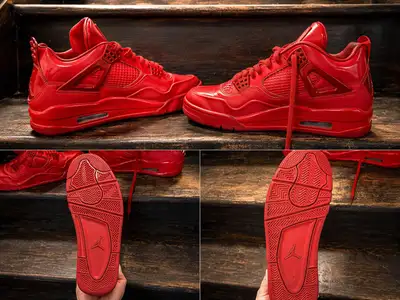Red Jordan 4 Sneakers – Size 9.5 – Good Condition, View more