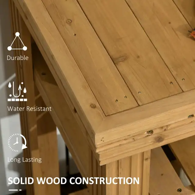 37.4" L x 19.3" W x 48" H Outdoor Potting Bench Table, Yellow in Patio & Garden Furniture in Markham / York Region - Image 7