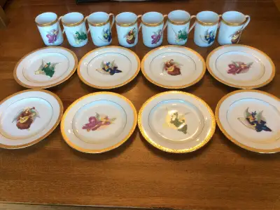 Fine China Patra Gold Filigree Angel Plates & Cups, View more