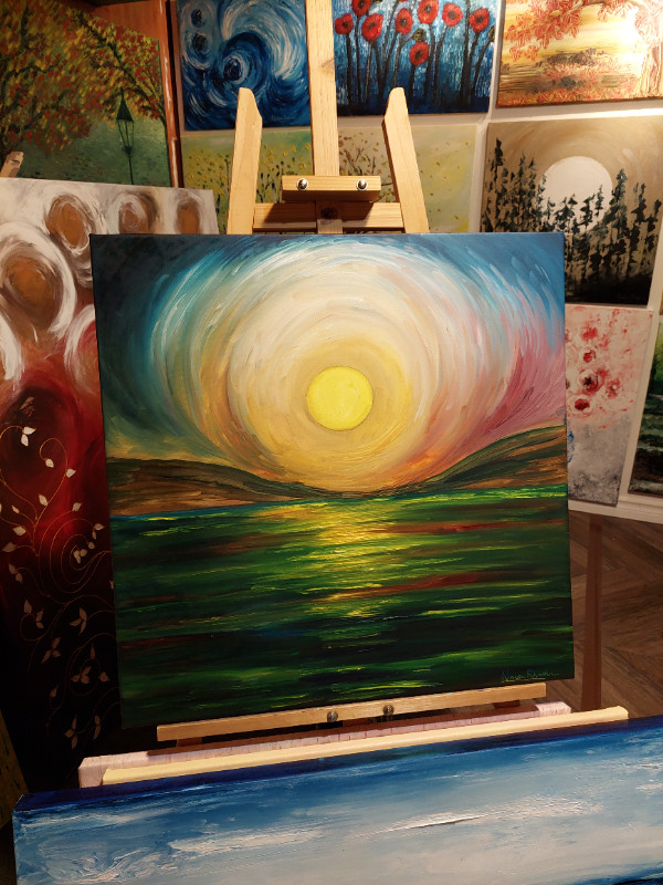 Original Oil Painting - Sunset Magic in Arts & Collectibles in Hamilton - Image 4