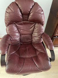Leather rocker/recliner and swivel chair