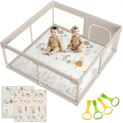 Mloong Baby Playpen with Mat, Extra Large, View more
