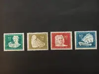 ALLEMAGNE DE L'EST, Série complète 1950, quatre timbres.