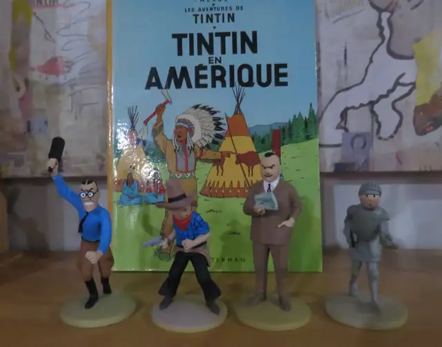 4 FIGURINES TINTIN- TINTIN EN AMÉRIQUE in Arts & Collectibles in Longueuil / South Shore - Image 2