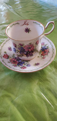 JULY Anemone flower Tea Cup & Saucer Set