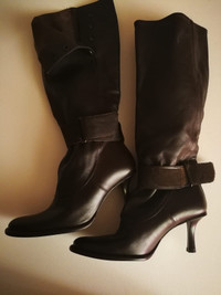 Ladies leather high heels boots, size 5-6 us 