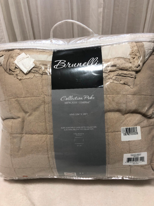 Brunelli Poke, KING 3-Piece Linen & Cotton-Blend Quilt Set in Bedding in Burnaby/New Westminster - Image 3