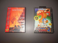 Lot de 2 Jeux de Sega Genesis - Lion King et Sonic 2