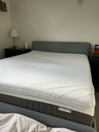 Queen Ikea Bed frame/Ikea Tussoy Matress Topper