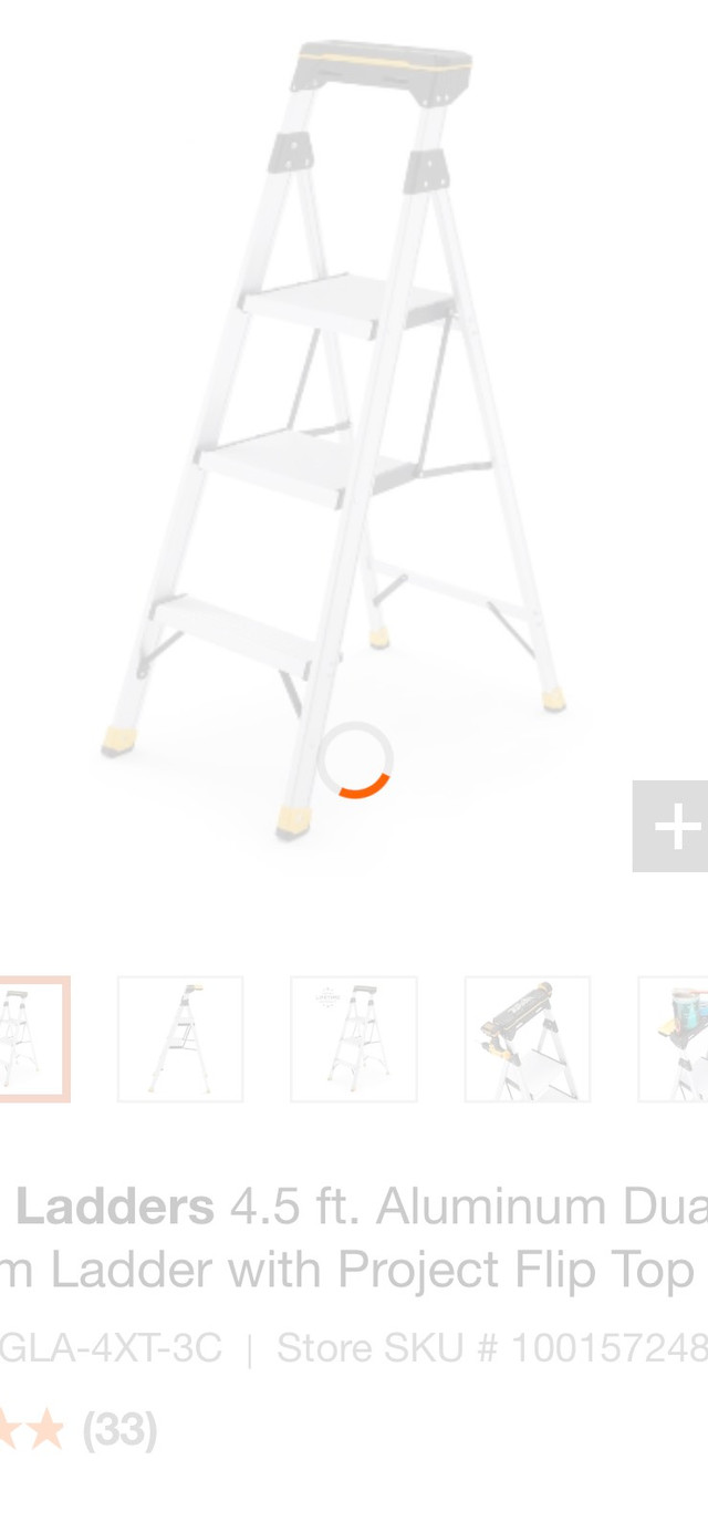 Gorilla Ladders 4.5 ft. Aluminum Dual Ladder with Flip Top Tray