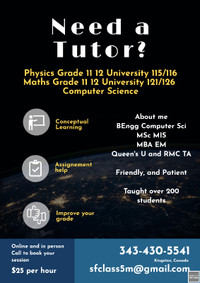 Tutor for Physics, Maths or Statistics