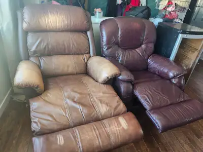 Free leather recliners - delivery available, View more
