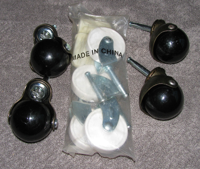 Furniture Ball Caster Wheels 2 Styles New & Used 2 Sets of 4 8PC in Other in Saint John - Image 2