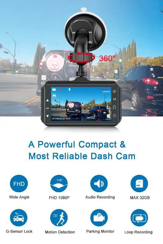 HD 1080P Dash Cam Night Vision, Parking Monitor & Memory Card62863260252674121