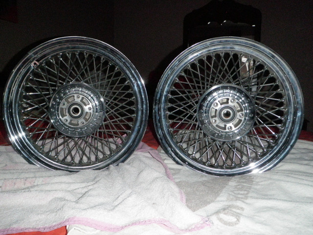 New 80 spoke chrome Harley wheels. in Motorcycle Parts & Accessories in Bedford