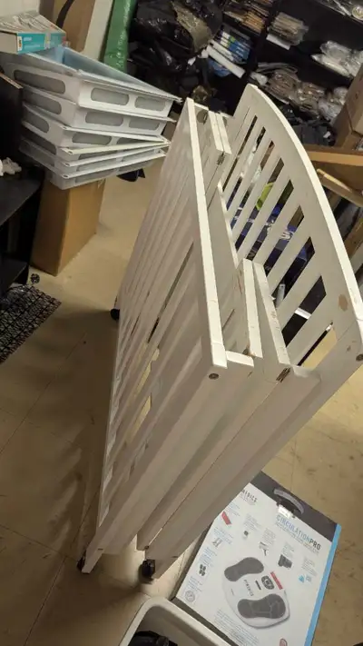 White Mini Crib with crib & 2 Mattress covers, View more