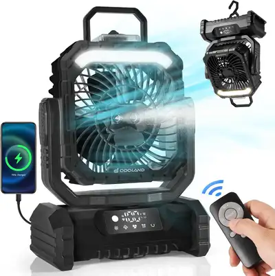 Odoland Portable Misting Fan with LED Light 30000mAh, View more