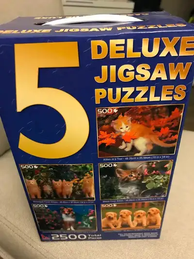 Brand new 5 Deluxe Jigsaw Puzzles for brain training , View more